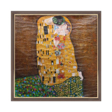 The Kiss by Gustav Klimt Antique style Craquelure oil painting